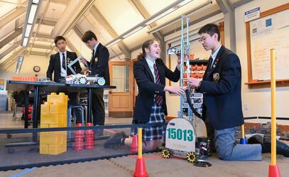 Senior School Students learning Robotics