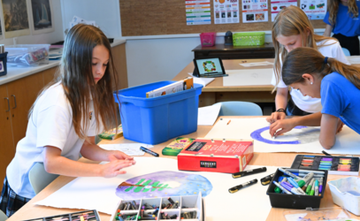 Grade 5 Students create Spindle Whorl art