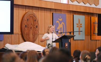 Ellis Leach at Middle School Assembly