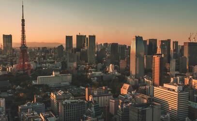 Tokyo skyline at twilight