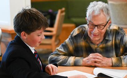 Grade 6 students meet with seniors for a creative writing project