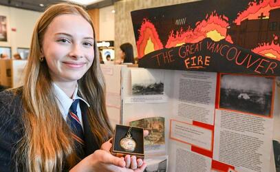 Grade 8 SMUS students Heritage Fair at Royal BC Museum