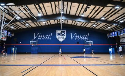 Wide shot of the double gymnasium 
