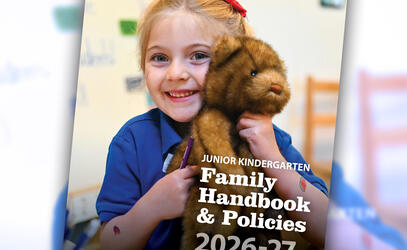 Junior Kindergarten family handbook cover 2026-27