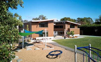 A clear view of the Junior School playground and Trottier Morgan Annex