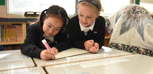 Junior School students working