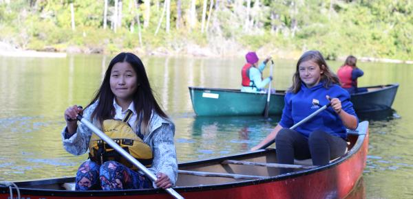 Middle School students canoeing