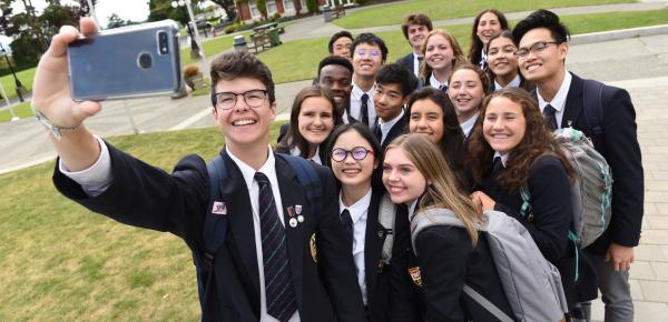 Group of students take a selfie