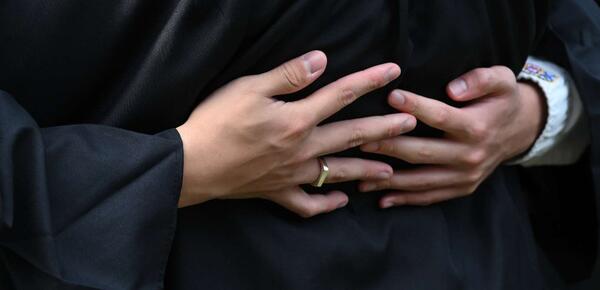 Hugging at graduation