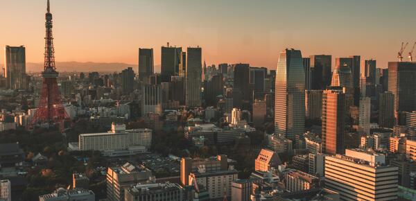 Tokyo skyline at twilight