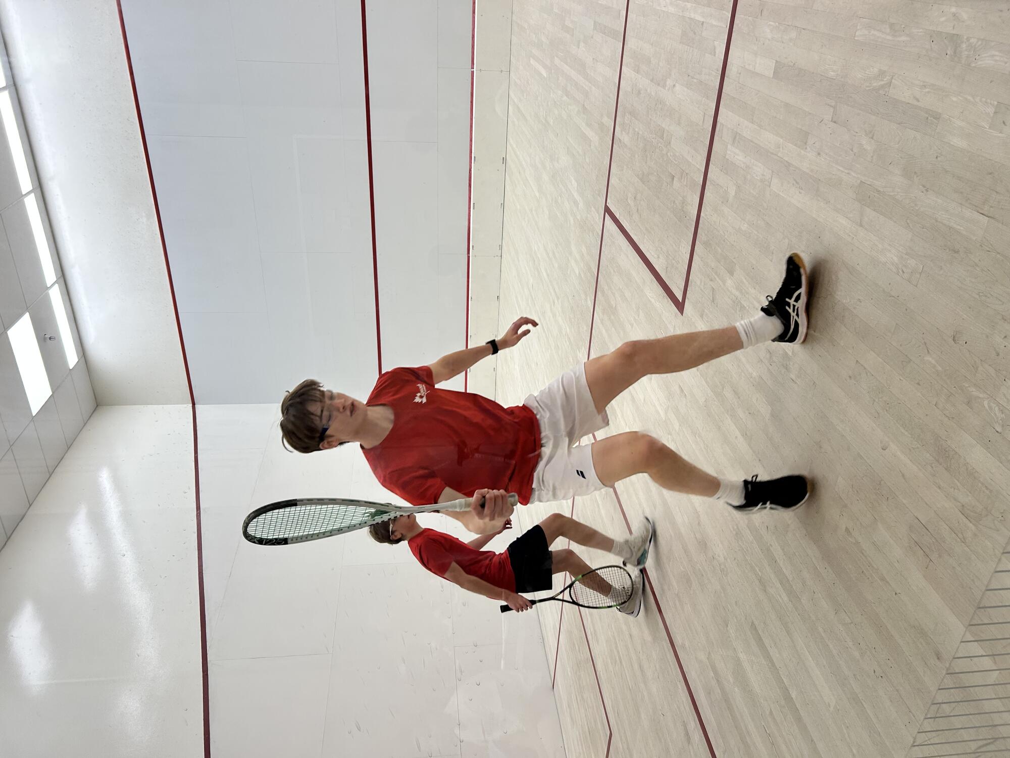 Max Arndt playing squash