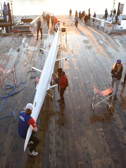 Activity on the SMUS Rowing Centre dock