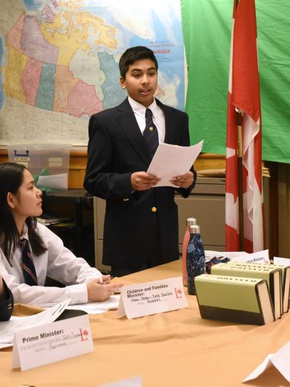 Senior School students doing a mock parliament in Social Studies