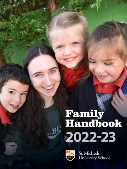 The cover of the 2022-23 SMUS Family Handbook