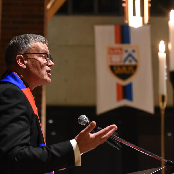 Mark Turner giving a Jubilee speech in Graves Hall