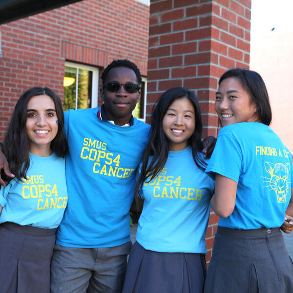 Senior School students sporting Cops For Cancer campaign t-shirts