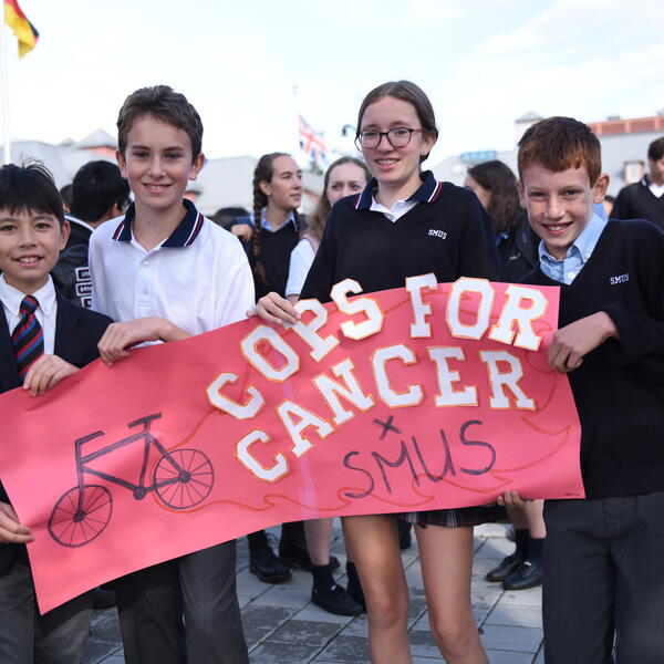 Middle School students participating during Cops for Cancer
