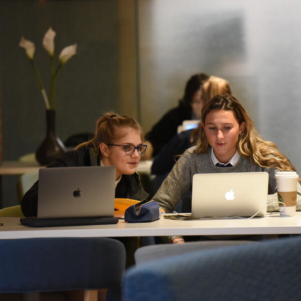 Senior School students studying in the Student Commons