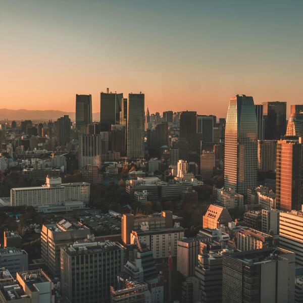 Tokyo skyline at twilight