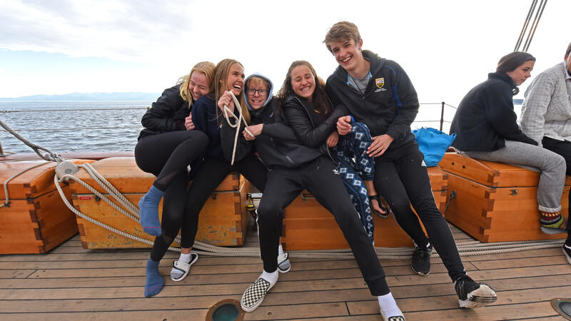 Senior School students experiential on the Pacific Swift sailing boat