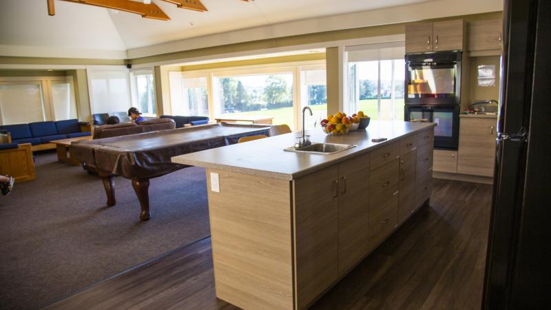 Inside the common room of a boarding house