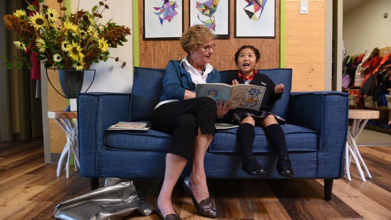 Reading buddies in Junior School