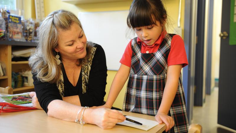 Margaret Lincoln and kindergartener