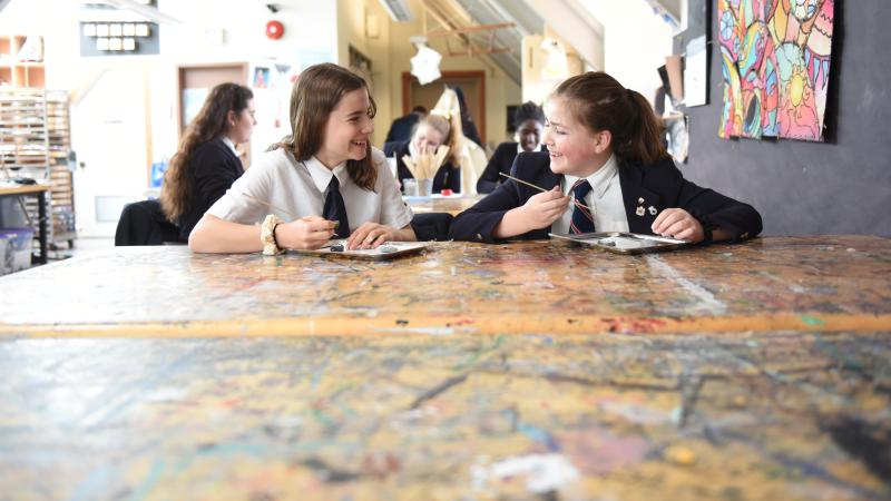 Senior School students in art class