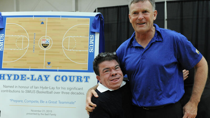 A photo of Simon Ibell and Ian Hyde-Lay in the gym