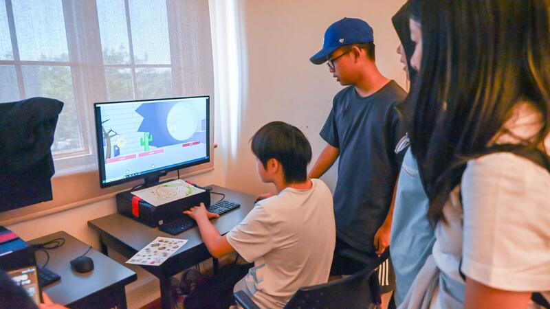 Game Development Camper showcasing the game they spent two weeks making