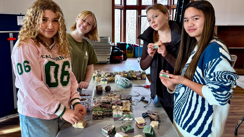 Grade 10 students prepare soap on Service Day