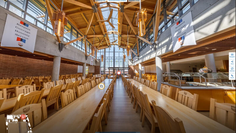 A fish eye view of Graves Hall from the Virtual Tour