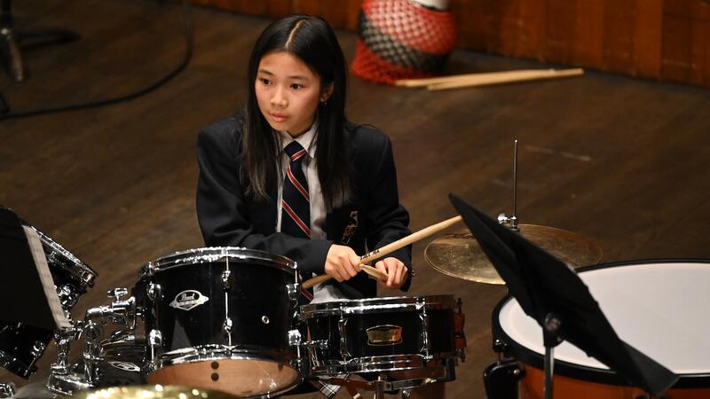 Middle School Concert band drummer