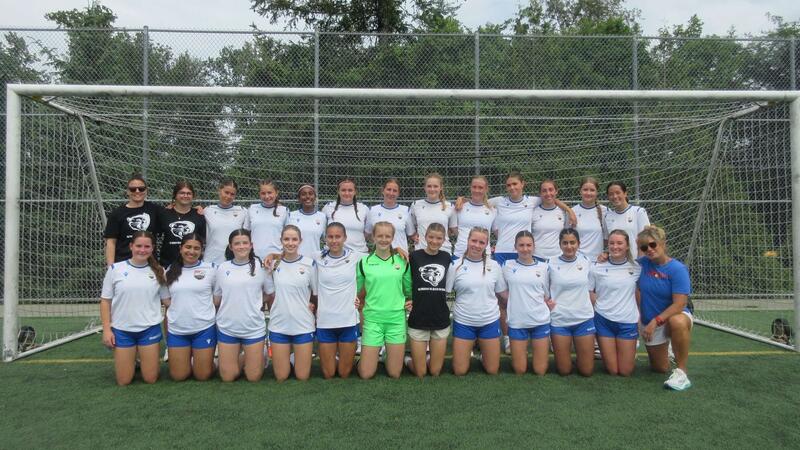Team Photo of the SEnior Girls Soccer team at provincials 2025