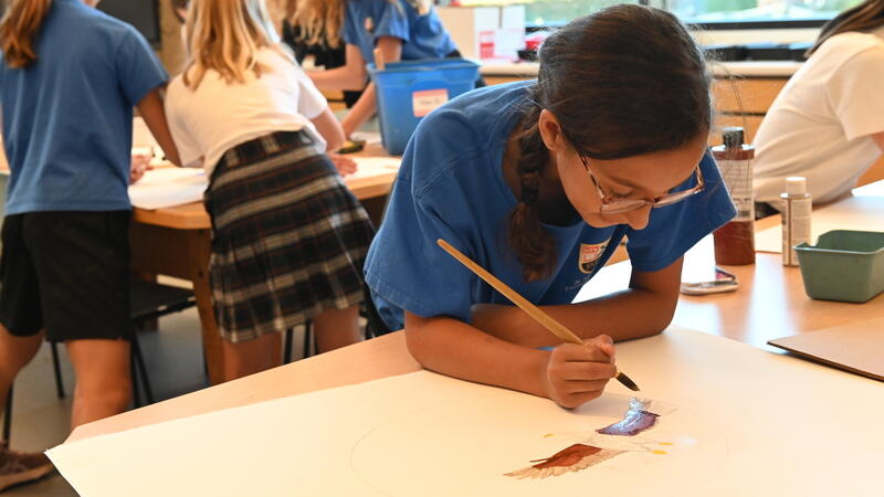 Grade 5 Students create Spindle Whorl art