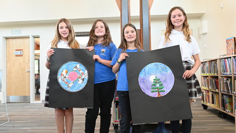 Grade 5 Students create Spindle Whorl art
