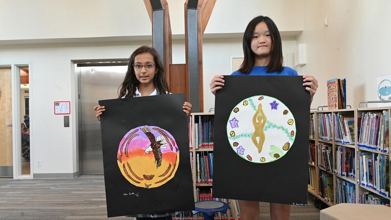 Grade 5 Students create Spindle Whorl art