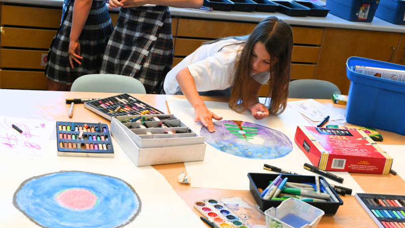 Grade 5 Students create Spindle Whorl art