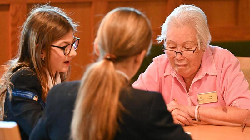 Grade 6 students meet with seniors for a Creative Writing unit