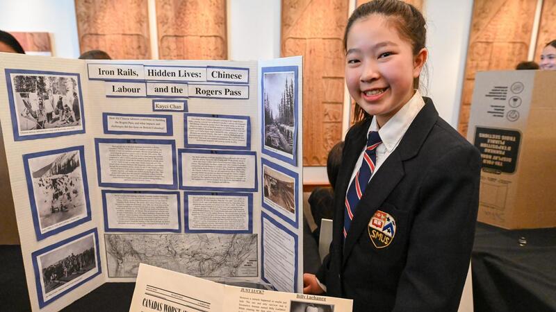Grade 8 SMUS students Heritage Fair at Royal BC Museum