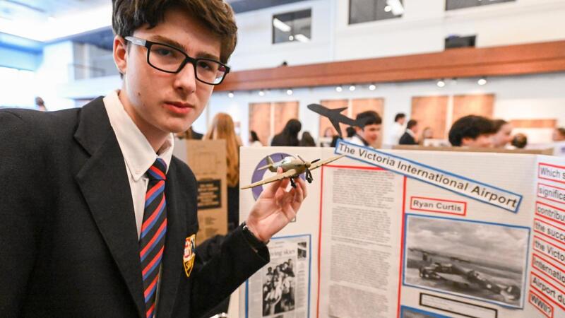 Grade 8 SMUS students Heritage Fair at Royal BC Museum