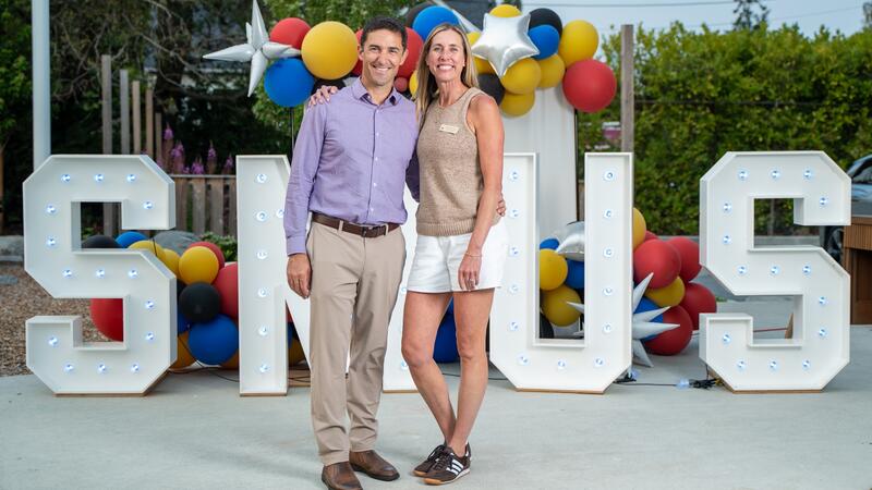 Eliot Anderson and Becky Anderson at the start of the school year