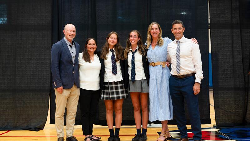 Eliot Anderson with family and friends at Athletics Banquet