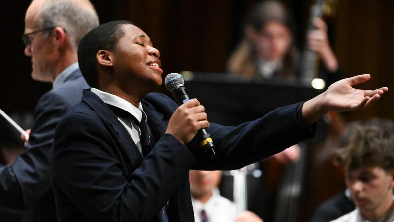 Georgia James sings a solo in a Jazz Concert