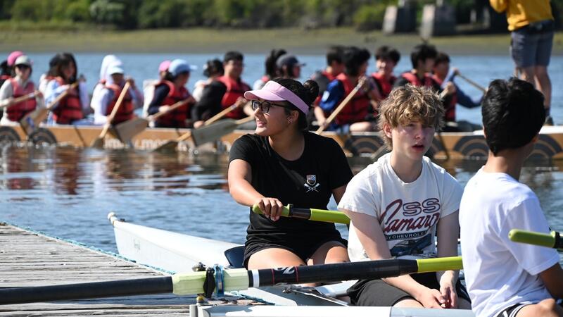 Mia Nadra '27 at rowing camp